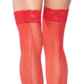 Leg Avenue Sheer Stockings With Backseam Red UK 6 to 12 > Clothes > Stockings